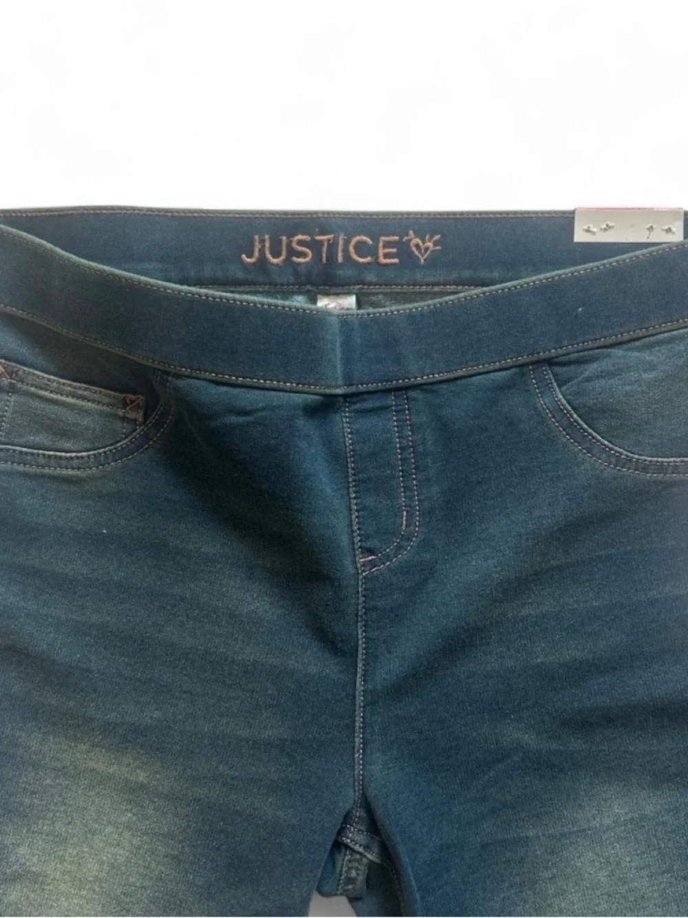 Justice Girls Black Dark Wash Jeggings